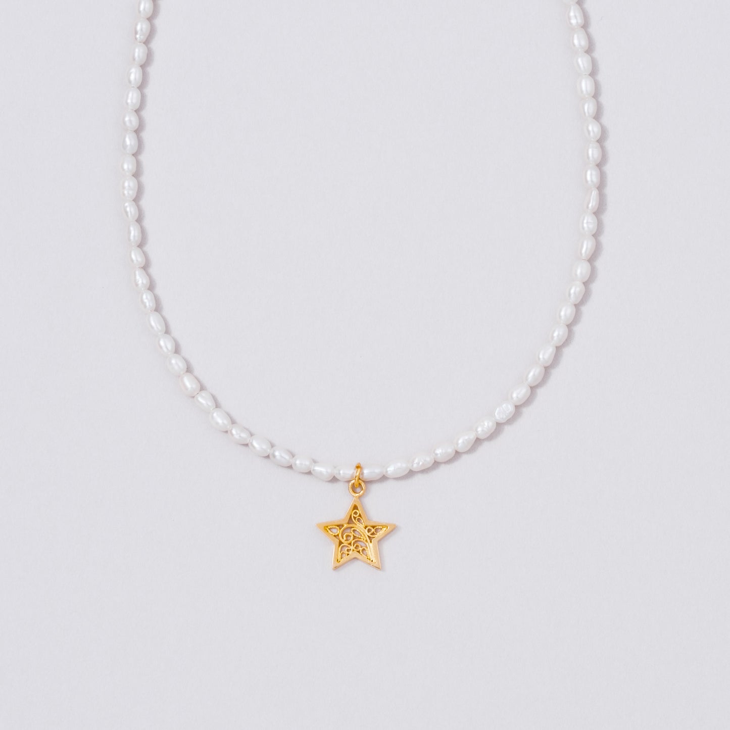 <即日発送> star charm pearl necklace & choker - gold