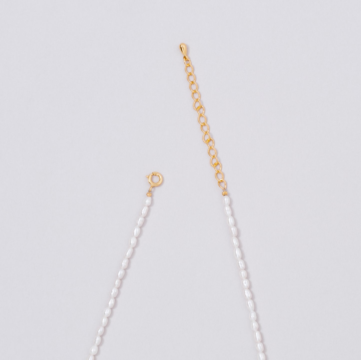 circle charm pearl necklace & choker - gold <受注生産>