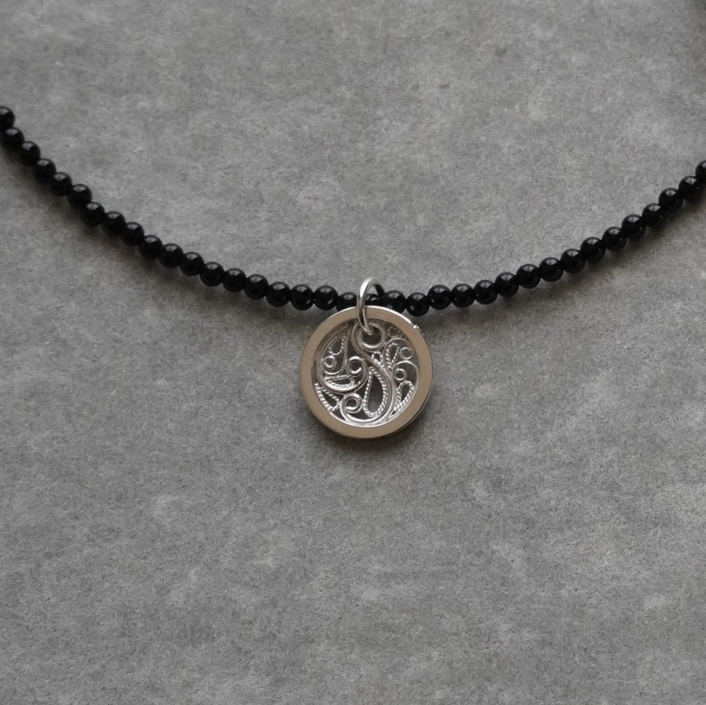 circle charm onyx choker ＜受注生産＞