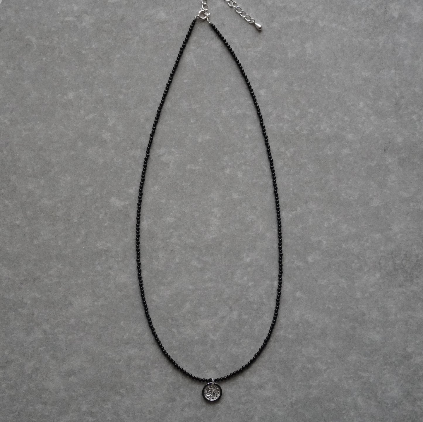 circle charm onyx long necklace ＜受注生産＞