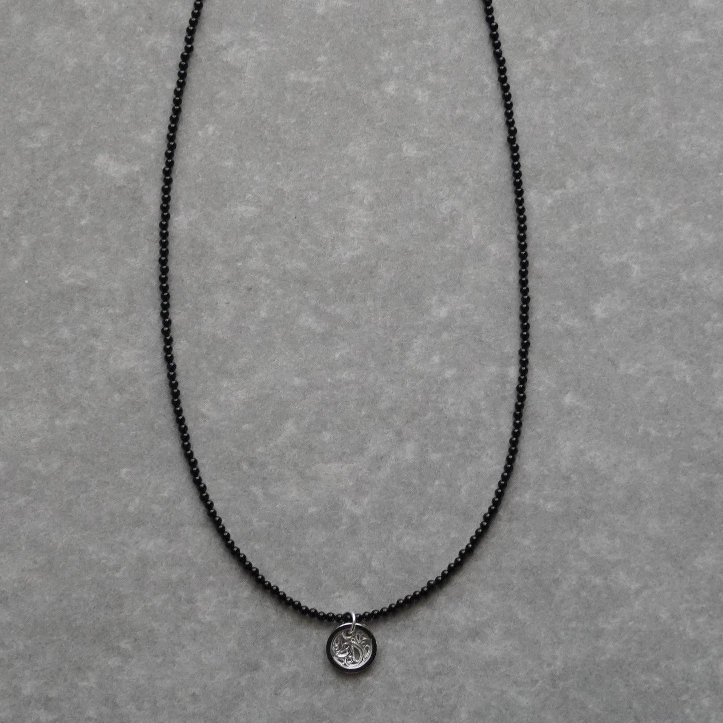 circle charm onyx long necklace ＜受注生産＞