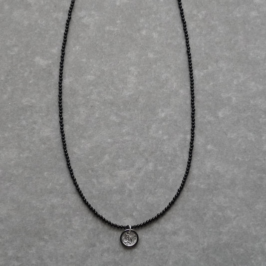 circle charm onyx long necklace ＜受注生産＞
