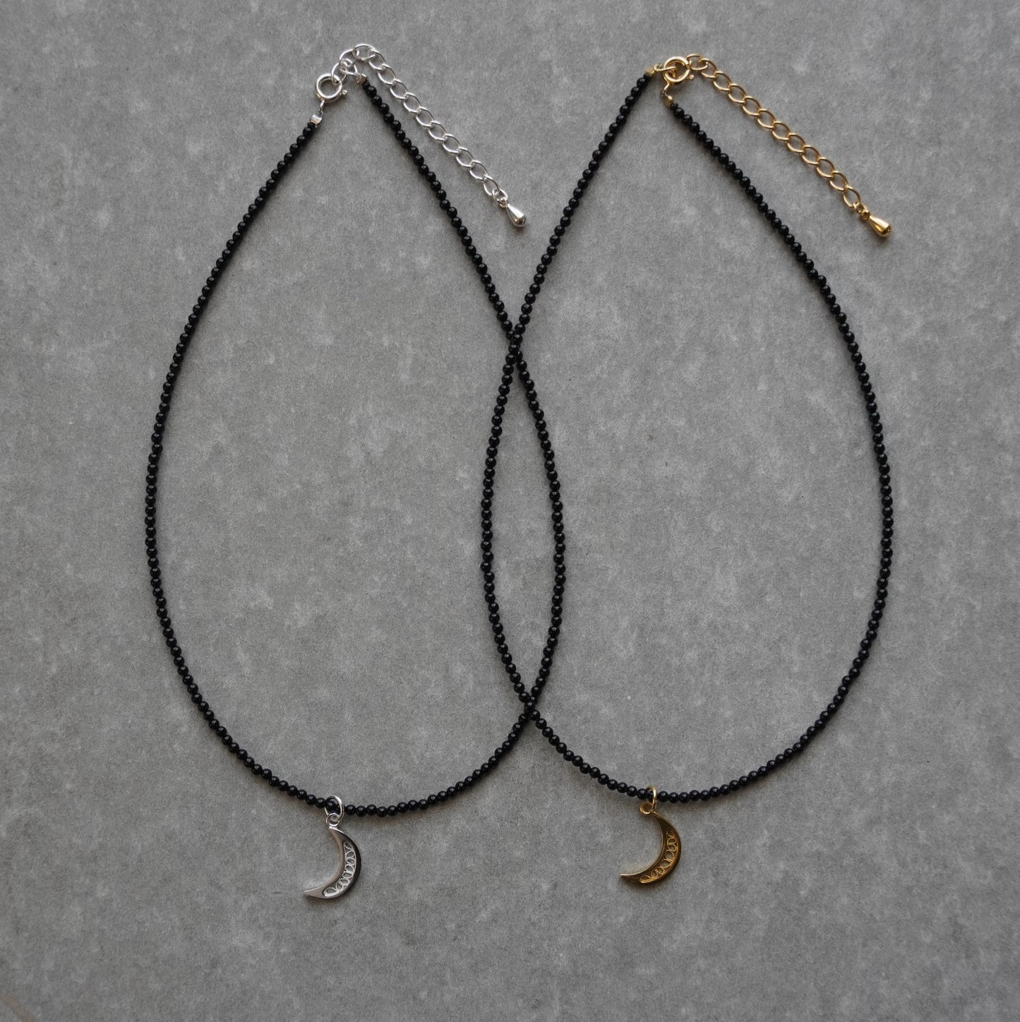 moon charm onyx choker