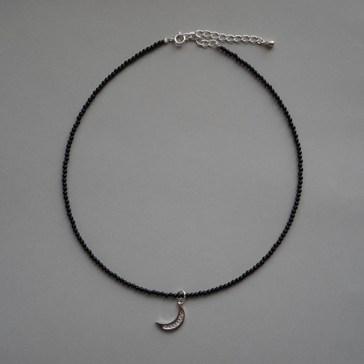 moon charm onyx choker